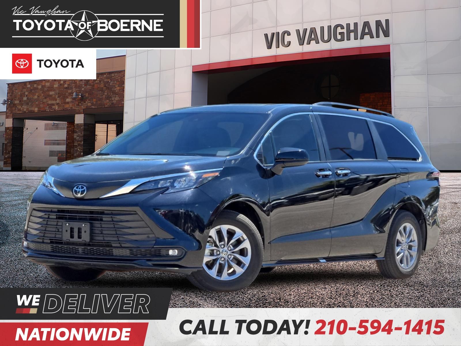 Black Metallic 2026 Toyota Sienna Minivan Front-Wheel Drive Continuously Variable Transmission
