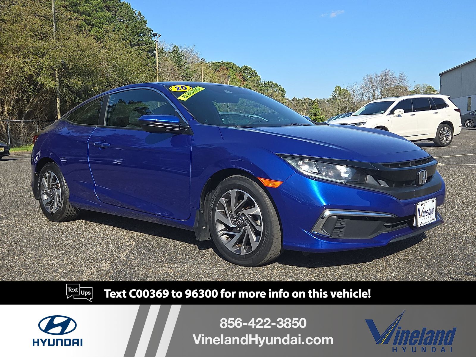 Blue 2020 Honda Civic Coupe Front-Wheel Drive Continuously Variable Transmission