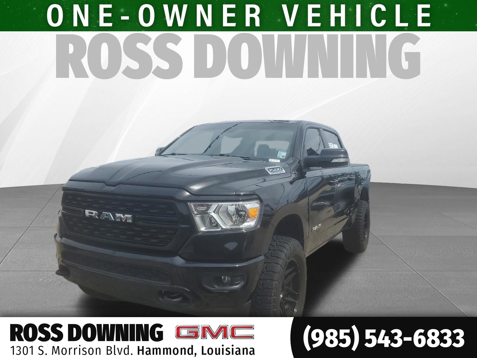 Diamond Black Crystal Pearlcoat 2022 RAM 1500 Pickup Truck Four-Wheel Drive 8-Speed Automatic