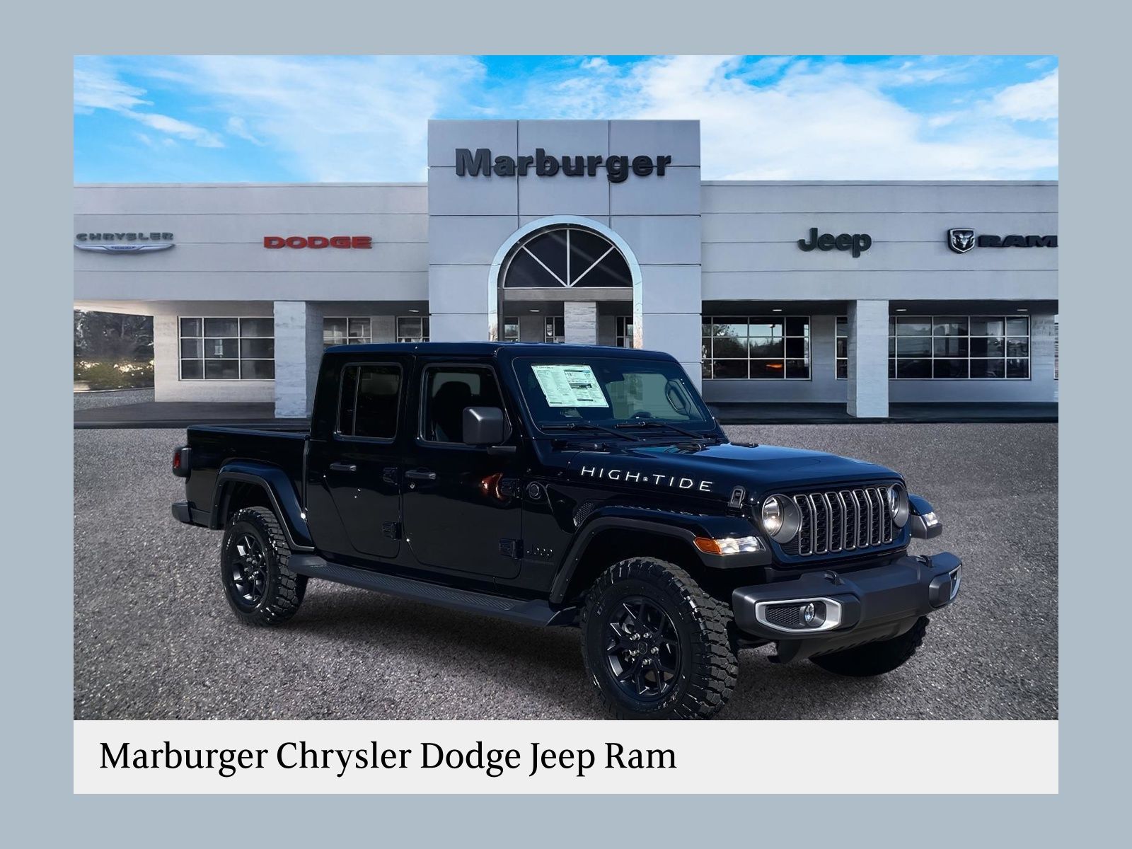 Black Clearcoat 2025 Jeep Gladiator High Tide Crew Cab 4WD Pickup Truck Four-Wheel Drive 8-Speed Automatic