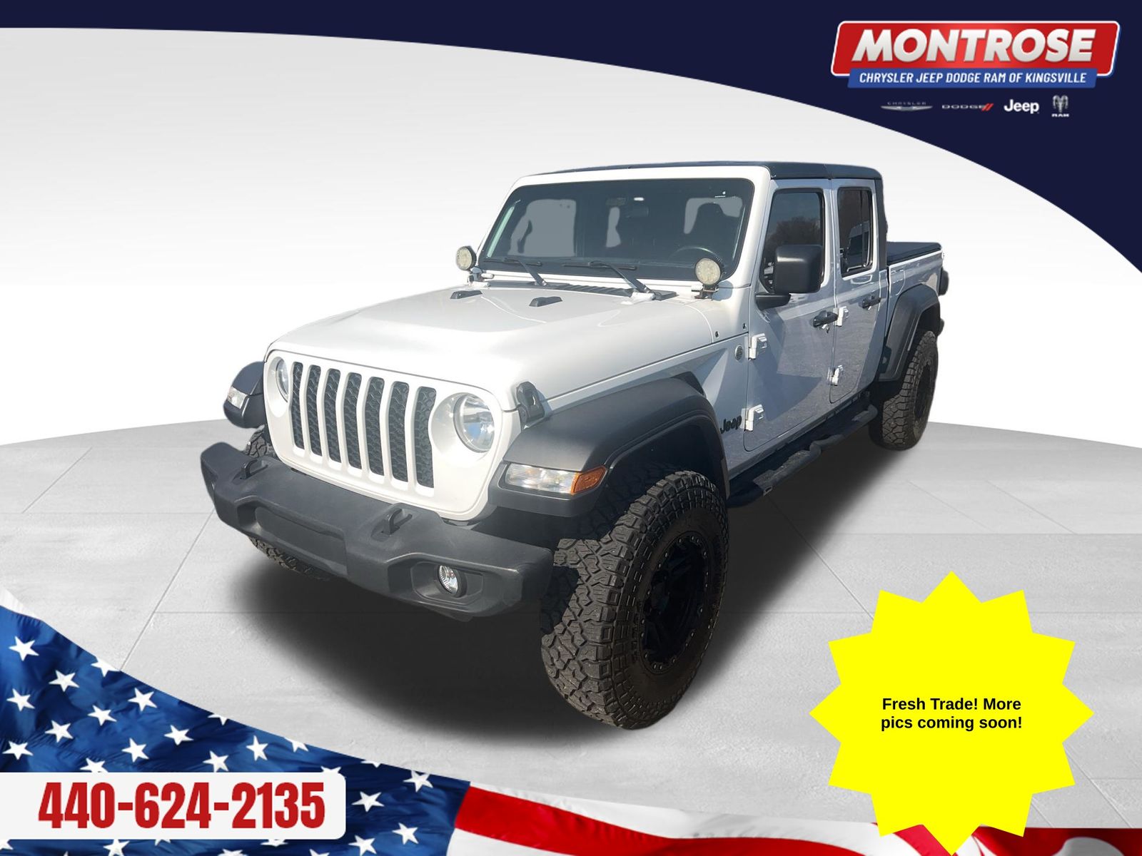 Bright White Clearcoat 2020 Jeep Gladiator Sport Crew Cab 4WD Pickup Truck Four-Wheel Drive 8-Speed Automatic