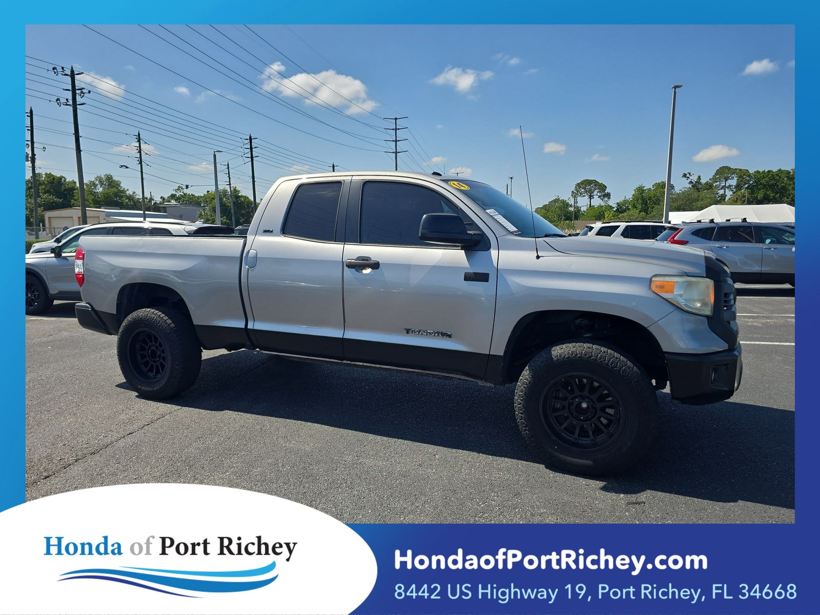 Silver Sky Metallic 2014 Toyota Tundra SR Double Cab 5.7L Pickup Truck 4X2 6-Speed Automatic Overdrive