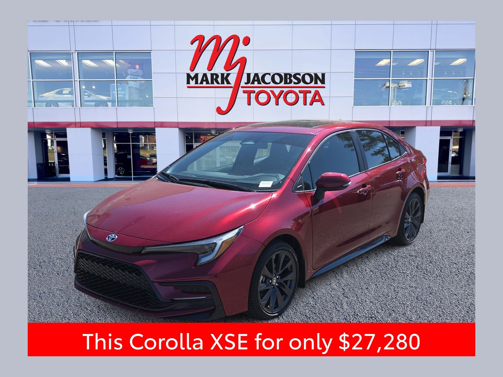 Red (Ruby Flare Pearl) 2024 Toyota Corolla XSE FWD Sedan Front-Wheel Drive Continuously Variable Transmission