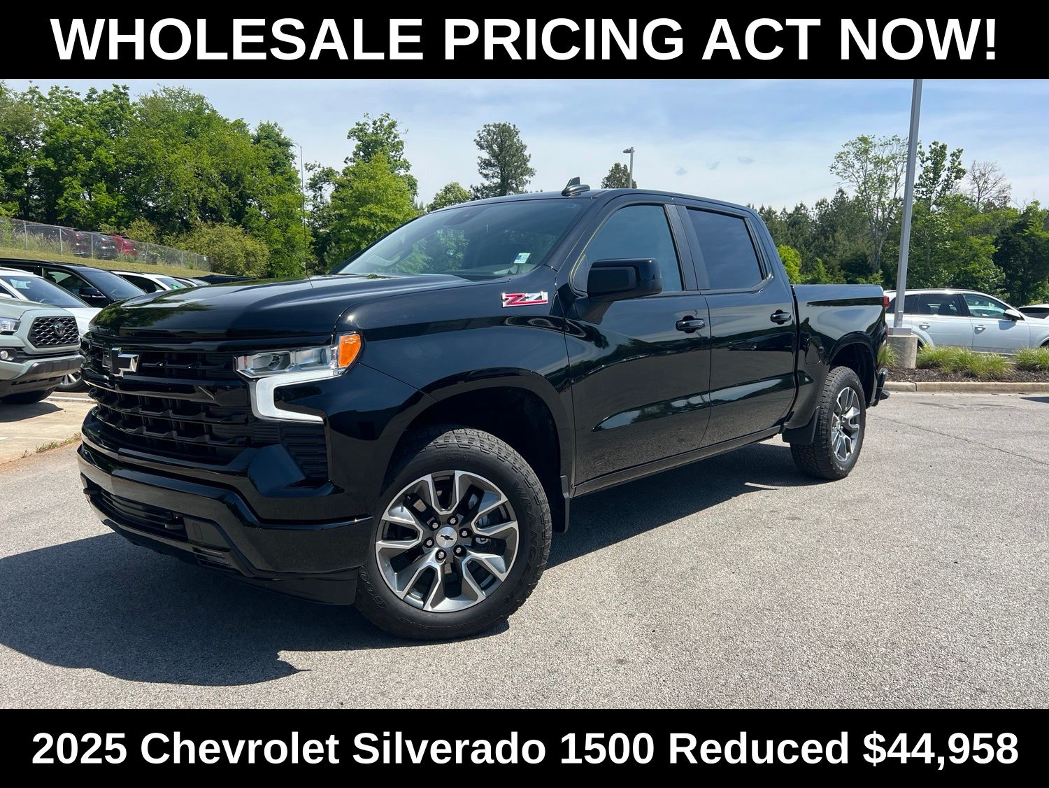Black 2025 Chevrolet Silverado 1500 Pickup Truck Four-Wheel Drive Automatic