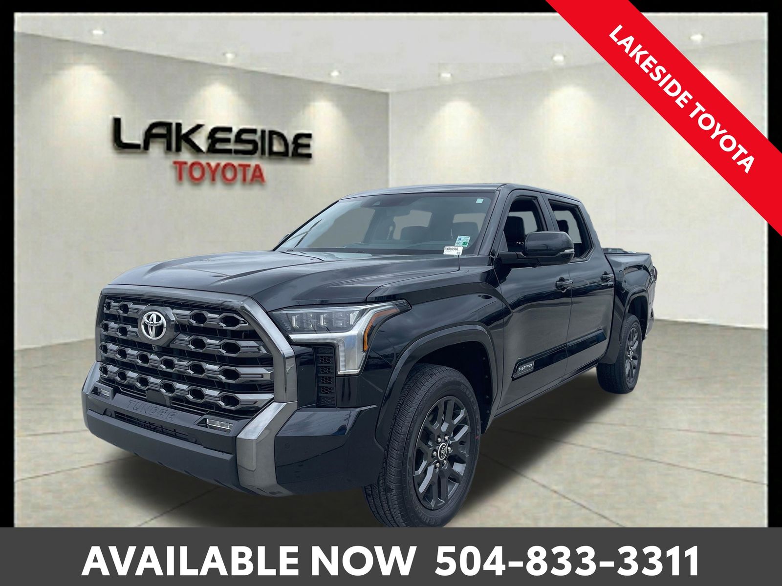 Midnight Black Metallic 2023 Toyota Tundra Platinum CrewMax Cab 4WD Pickup Truck Four-Wheel Drive Automatic
