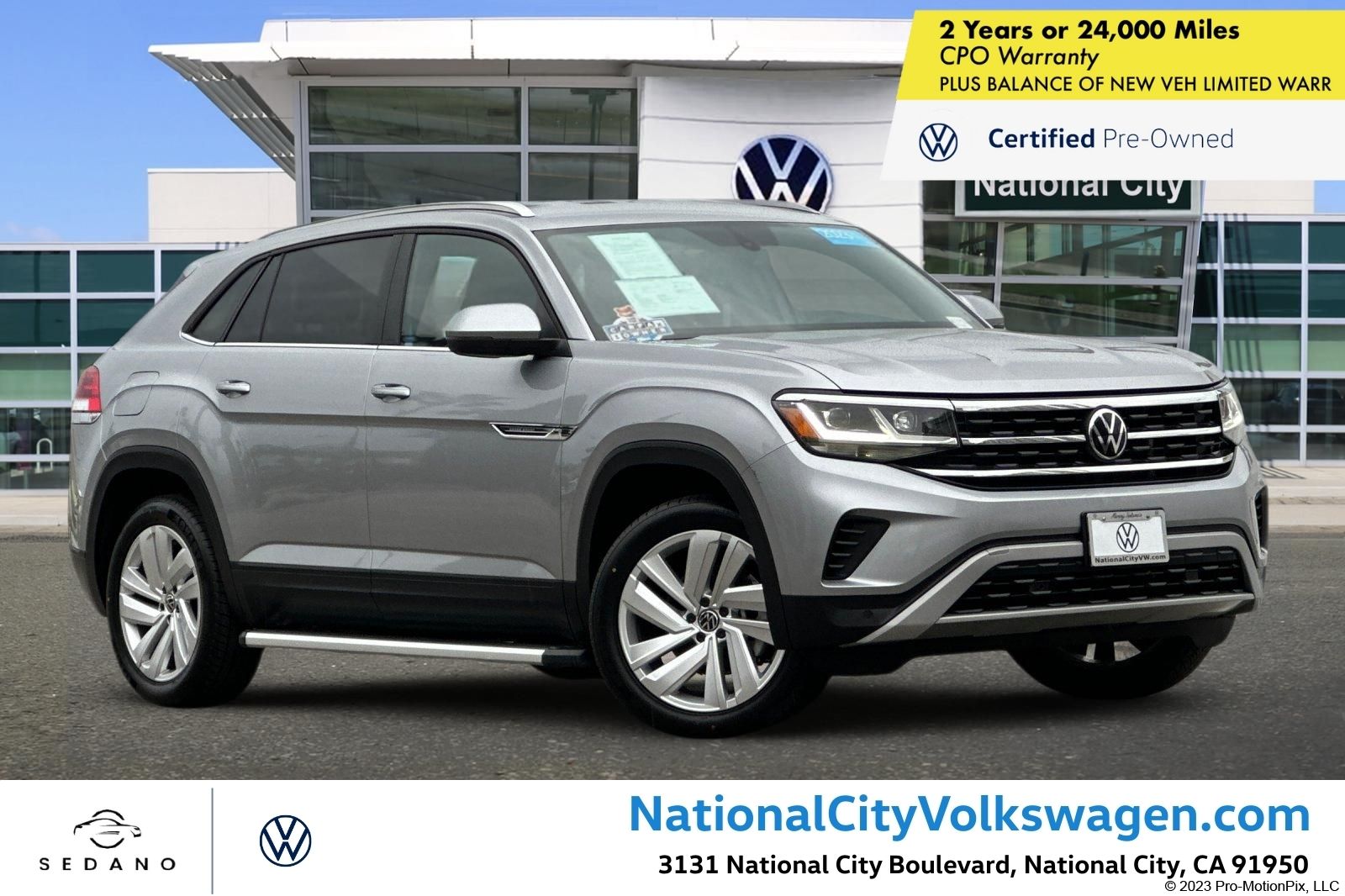 Pyrite Silver Metallic 2023 Volkswagen Atlas Cross Sport V6 SE FWD with Technology SUV / Crossover Front-Wheel Drive 8-Speed Automatic
