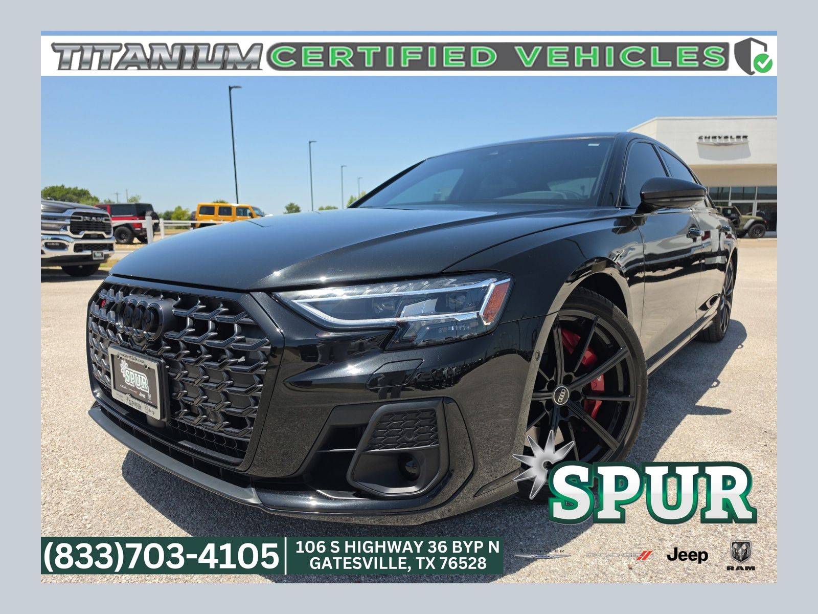 Mythos Black Metallic 2024 Audi S8 Sedan All-Wheel Drive 8-Speed Automatic