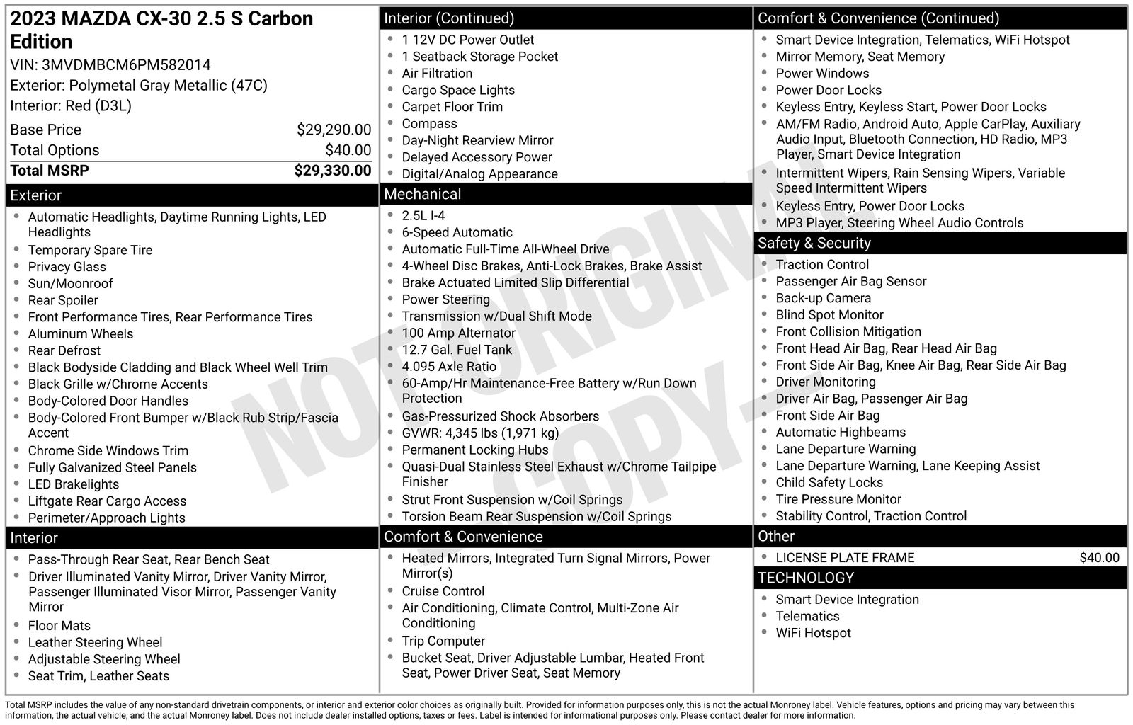 Used Car 2023 Mazda Cx-30  2.5 S Carbon Edition For Sale Under $25,000 In Austin, Texas
