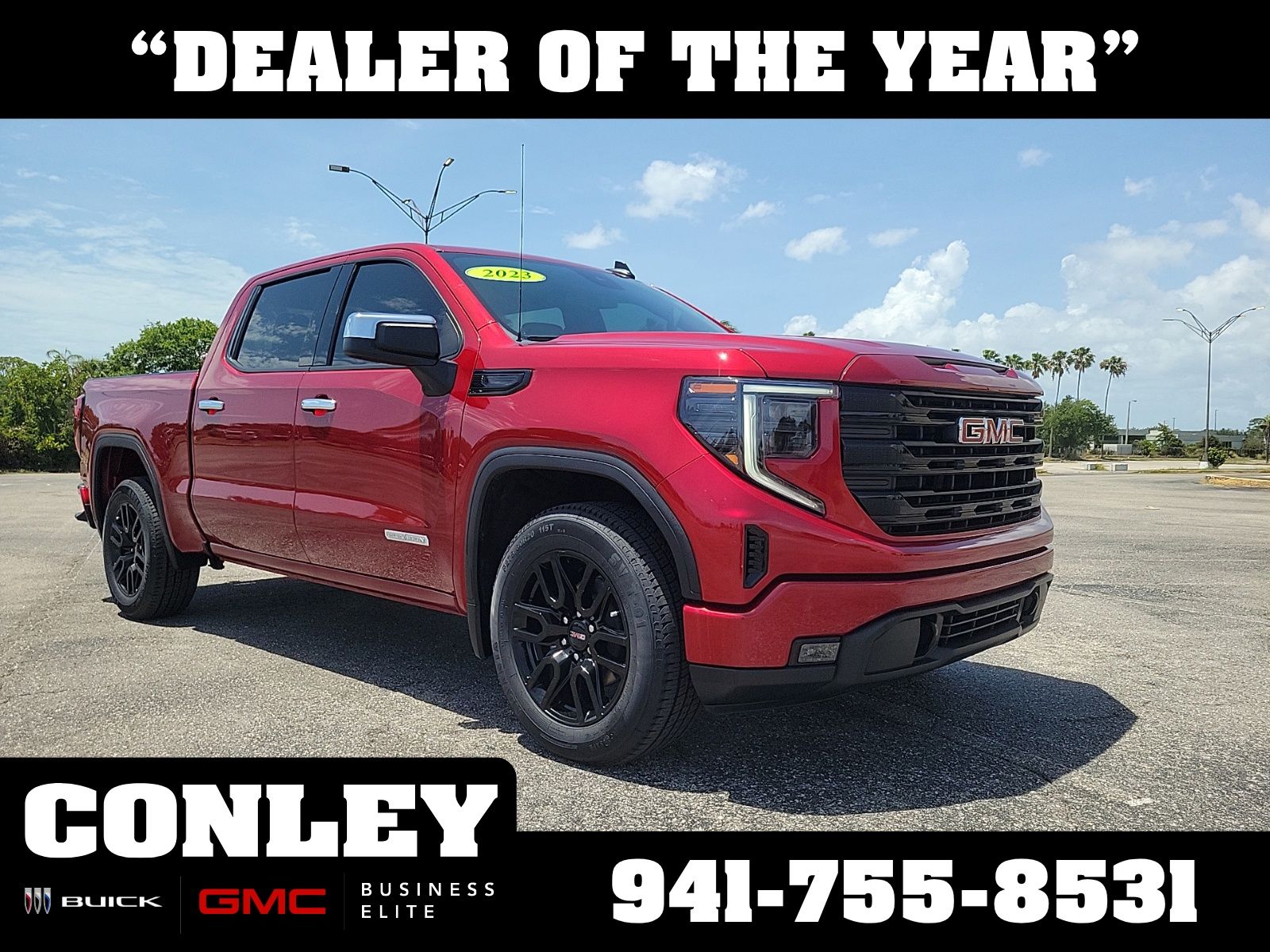 Volcanic Red 2023 GMC Sierra 1500 Elevation Crew Cab RWD Pickup Truck 4X2 8-Speed Automatic