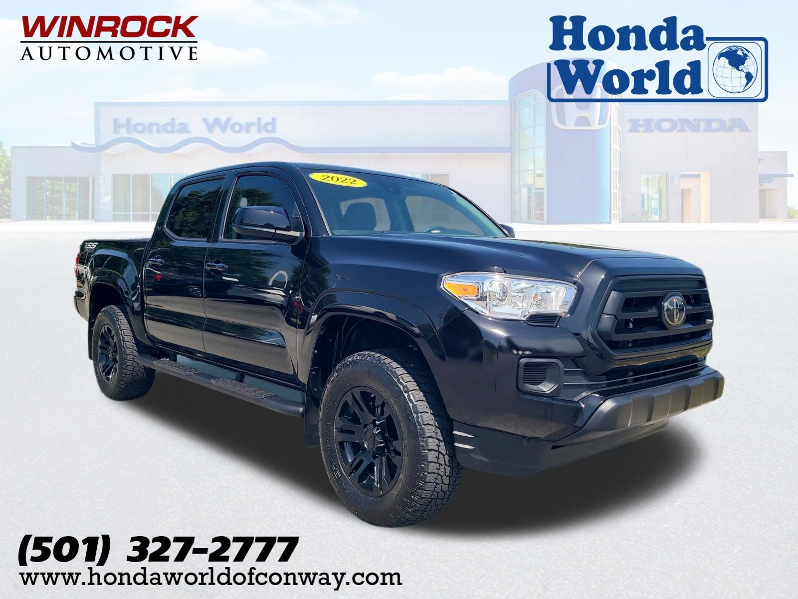Midnight Black Metallic 2022 Toyota Tacoma Pickup Truck Four-Wheel Drive 6-Speed Automatic