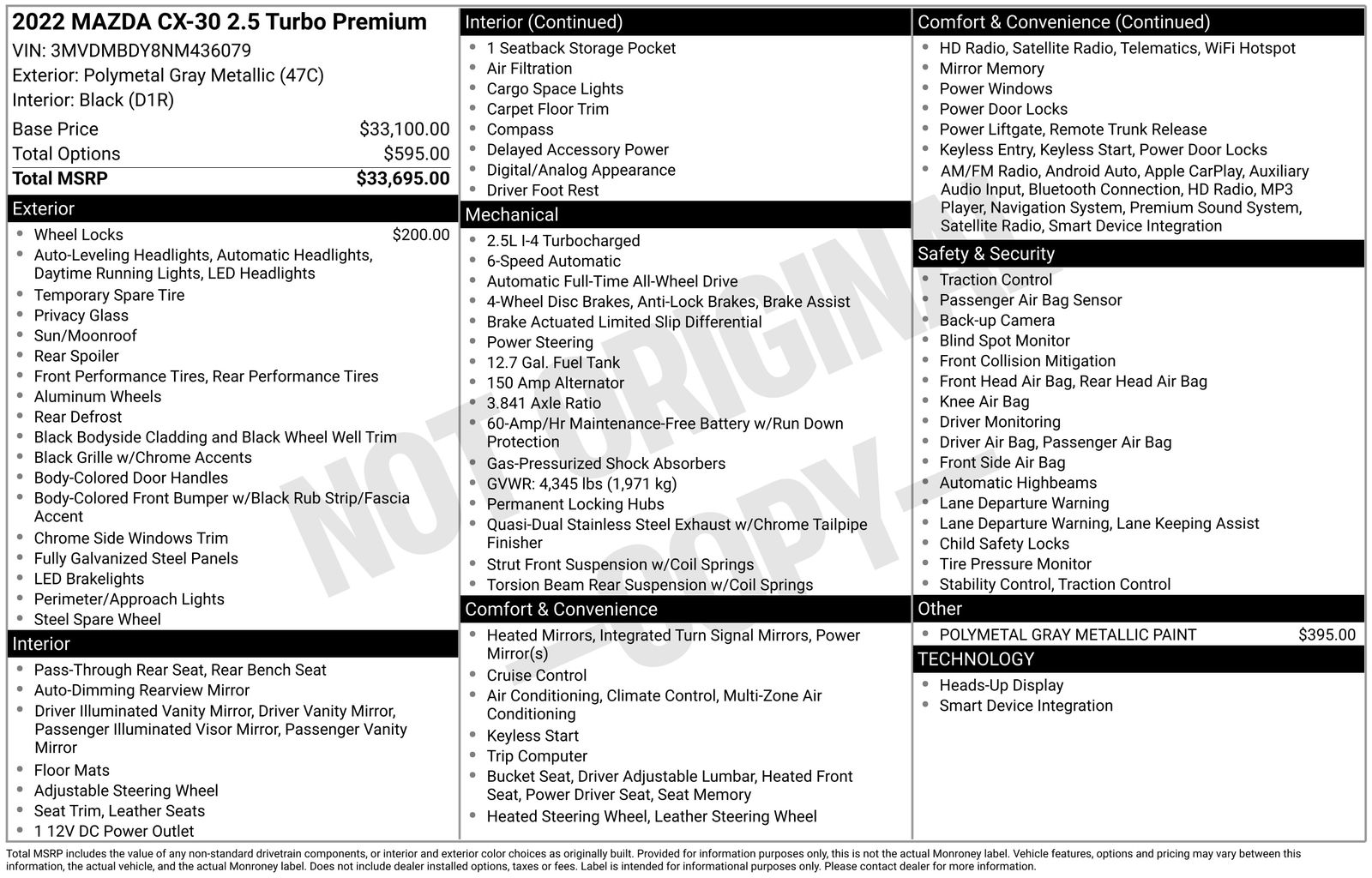 Used Car 2022 Mazda Cx-30  2.5 Turbo Premium Package For Sale Under $30,000 In Austin, Texas