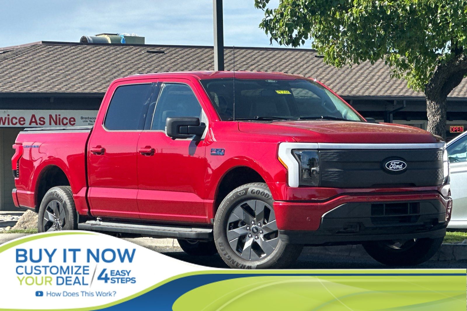 Rapid Red Metallic Tinted Clearcoat 2025 Ford F-150 Lightning Flash SuperCrew AWD Pickup Truck All-Wheel Drive Automatic