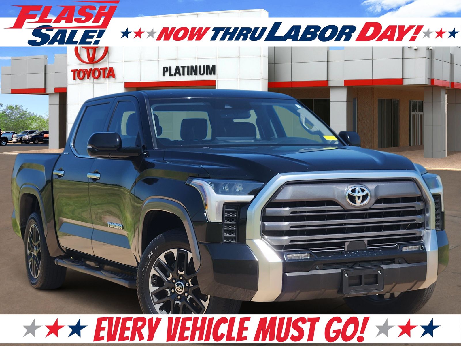 Midnight Black Metallic 2024 Toyota Tundra Pickup Truck Four-Wheel Drive Automatic