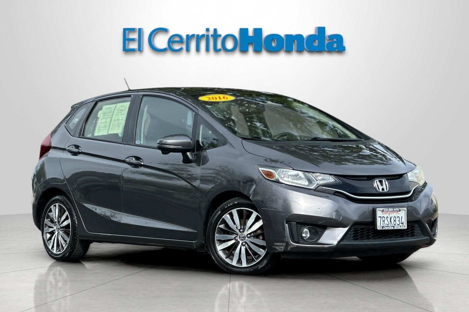 Gray (Modern Steel Metallic) 2016 Honda Fit EX Hatchback Front-Wheel Drive Continuously Variable Transmission