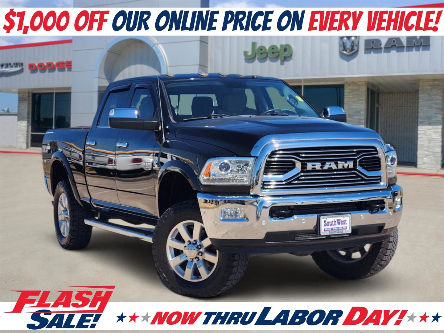 Brilliant Black Crystal Pearlcoat 2018 RAM 2500 Pickup Truck Four-Wheel Drive 6-Speed Automatic