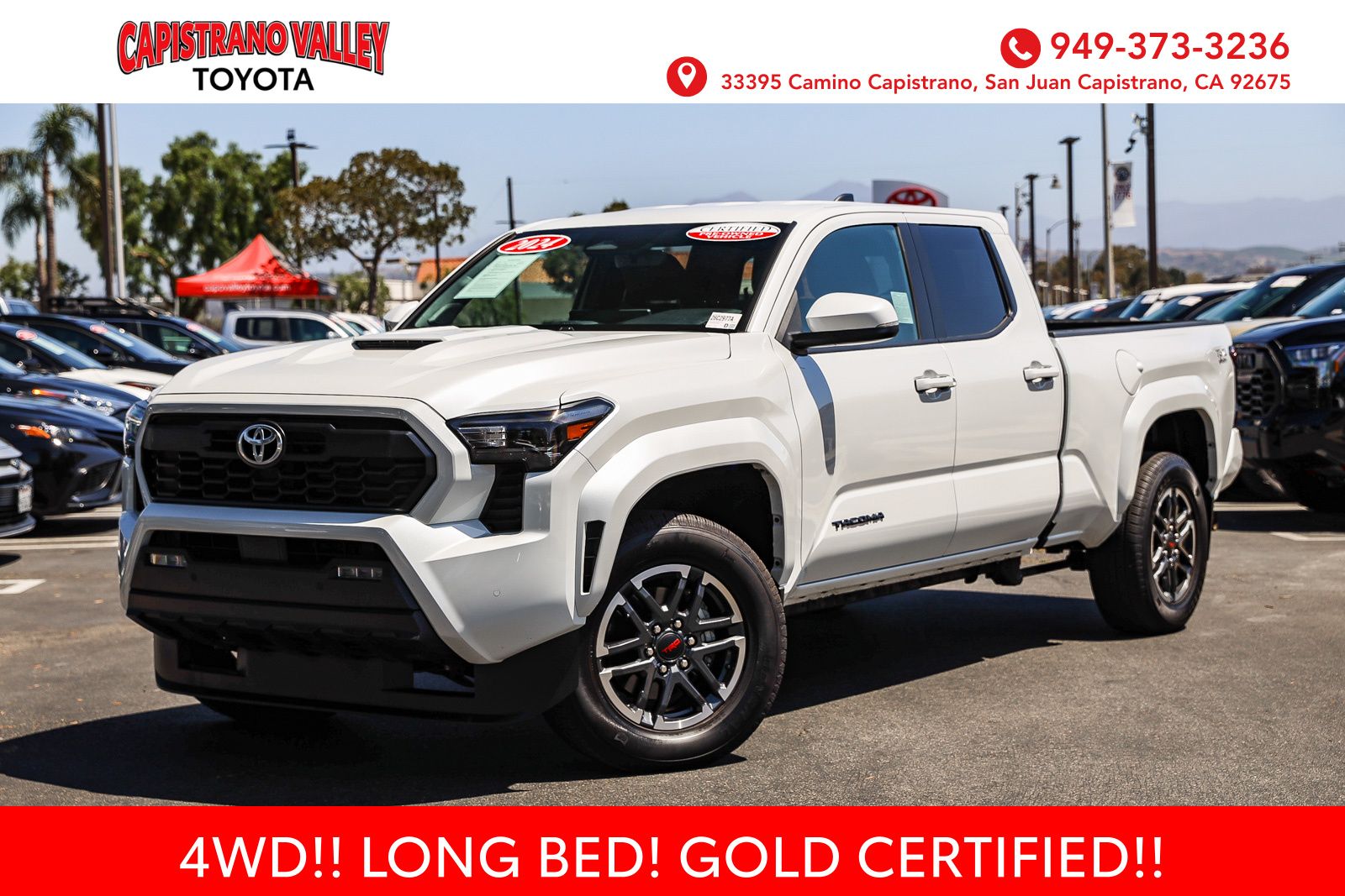 White (Wind Chill Pearl) 2024 Toyota Tacoma Pickup Truck Four-Wheel Drive 8-Speed Automatic