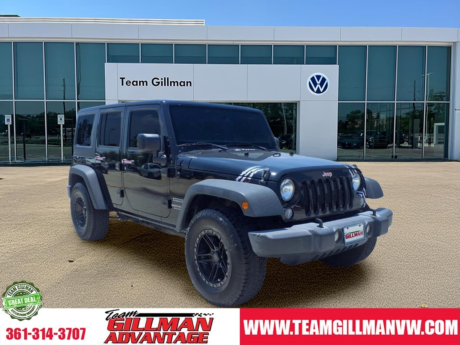 Black Clearcoat 2017 Jeep Wrangler Unlimited Sport 4WD SUV / Crossover Four-Wheel Drive 5-Speed Automatic