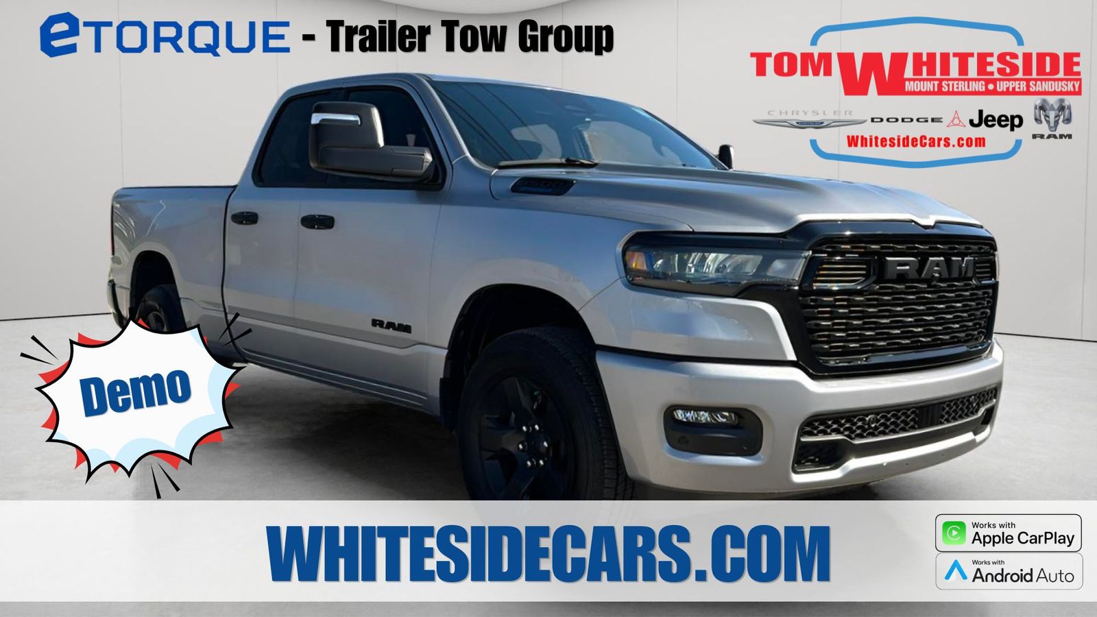 Billet Silver Metallic Clearcoat 2025 RAM 1500 Tradesman Quad Cab 4WD Pickup Truck Four-Wheel Drive 8-Speed Automatic