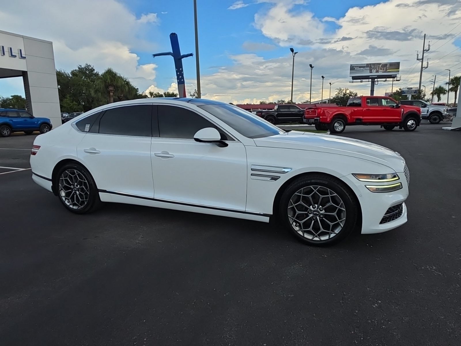 White 2021 Genesis G80 Sedan Rear-Wheel Drive 8-Speed Automatic