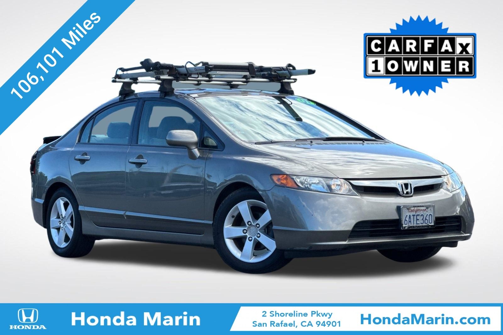 Galaxy Gray Metallic 2007 Honda Civic EX Sedan Front-Wheel Drive 5-Speed Manual Overdrive