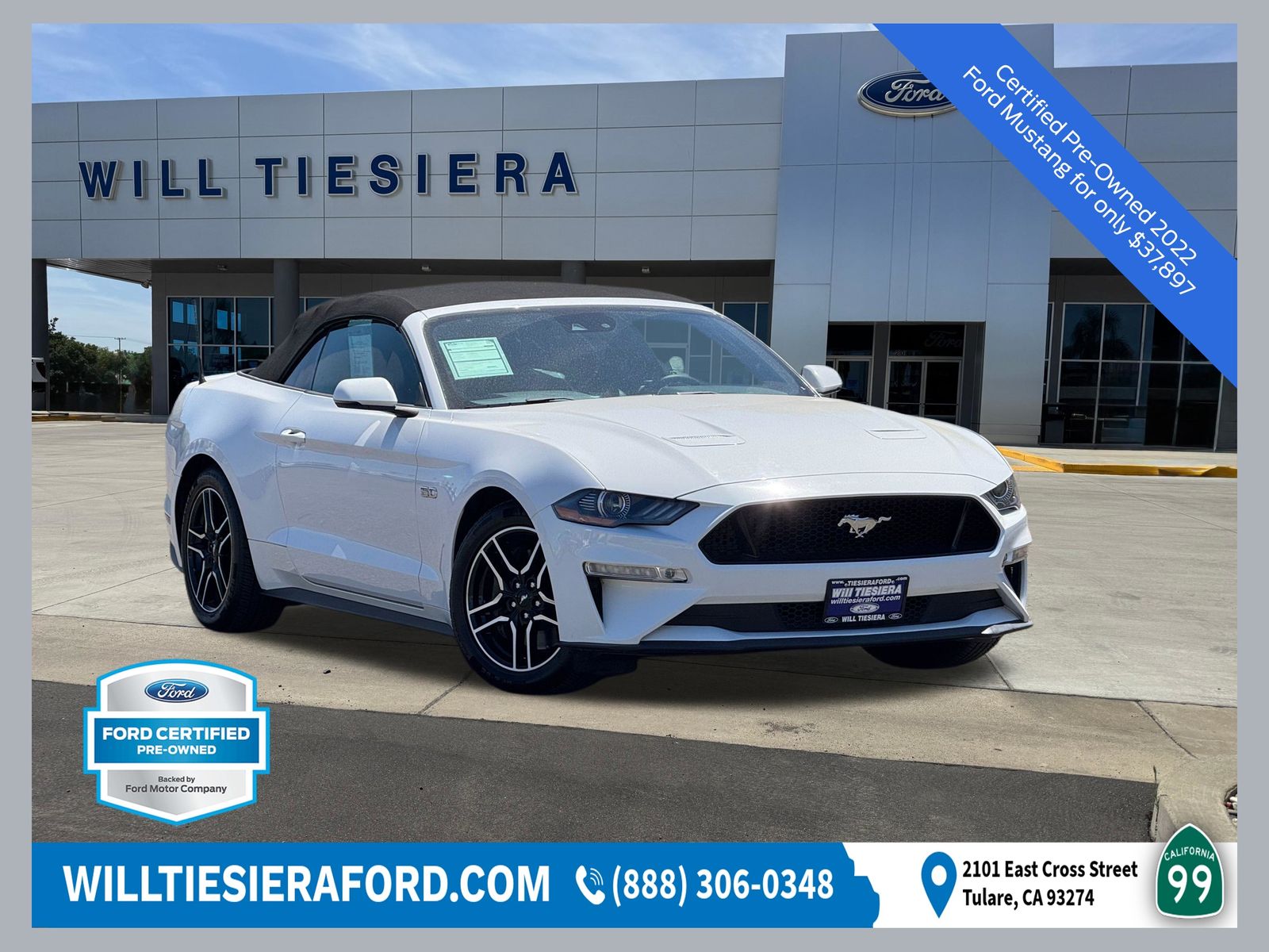 Oxford White 2022 Ford Mustang Convertible Rear-Wheel Drive 10-Speed Automatic