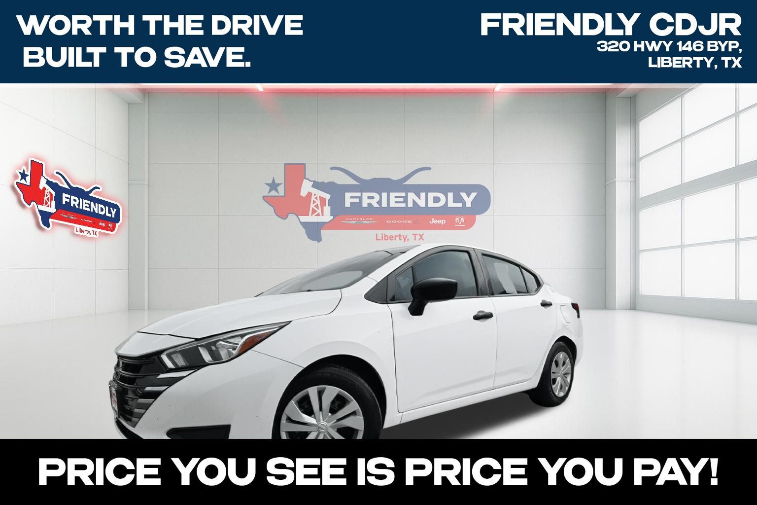 White (Fresh Powder) 2023 Nissan Versa Sedan Front-Wheel Drive Continuously Variable Transmission