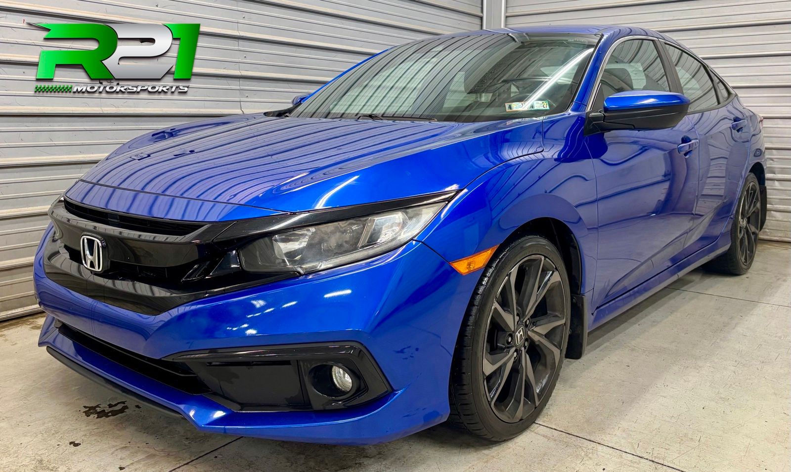 Aegean Blue Metallic 2019 Honda Civic Sedan Front-Wheel Drive Continuously Variable Transmission