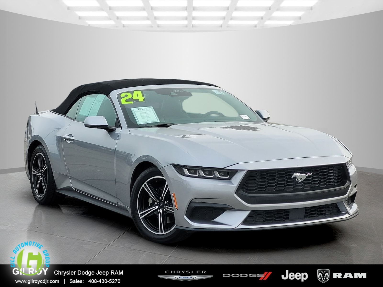 Iconic Silver Metallic 2024 Ford Mustang Convertible Rear-Wheel Drive Automatic