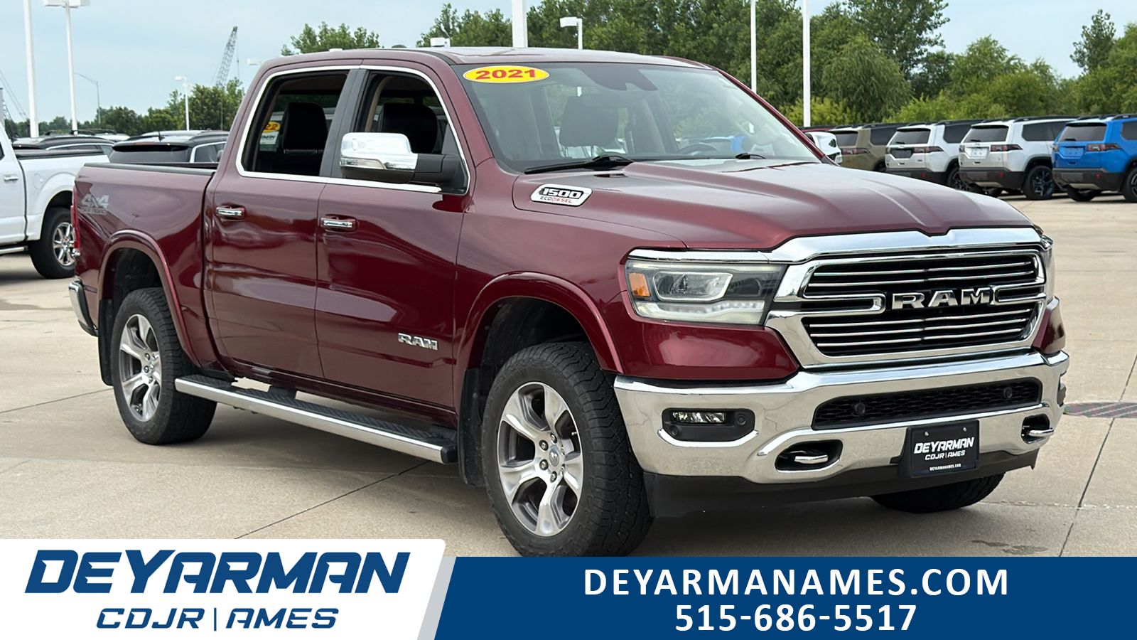 Delmonico Red Pearlcoat 2021 RAM 1500 Pickup Truck Four-Wheel Drive 8-Speed Automatic