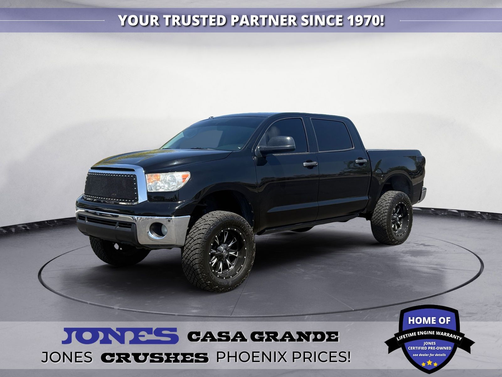 Black 2012 Toyota Tundra Tundra Grade CrewMax 5.7L 4WD Pickup Truck Four-Wheel Drive 6-Speed Automatic Overdrive