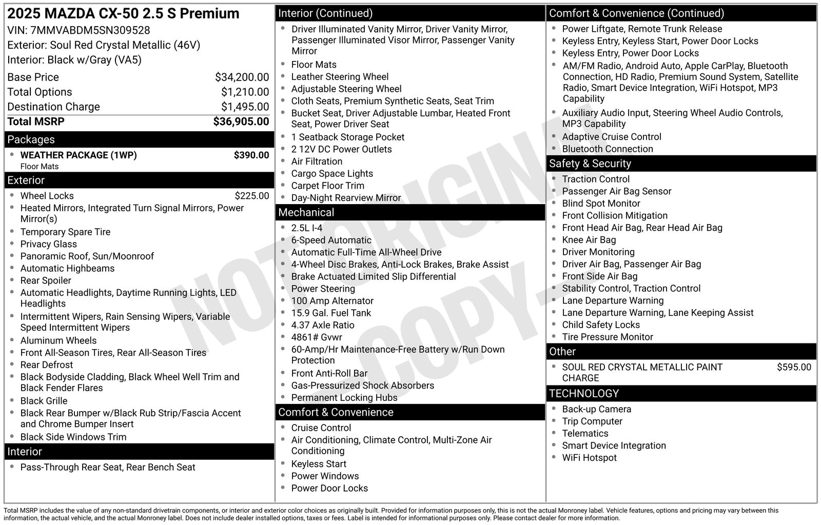 Used Car 2025 Mazda Cx-50  Utility 2.5 S Premium Package All Wheel Drive For Sale Under $30,000 In Austin, Texas