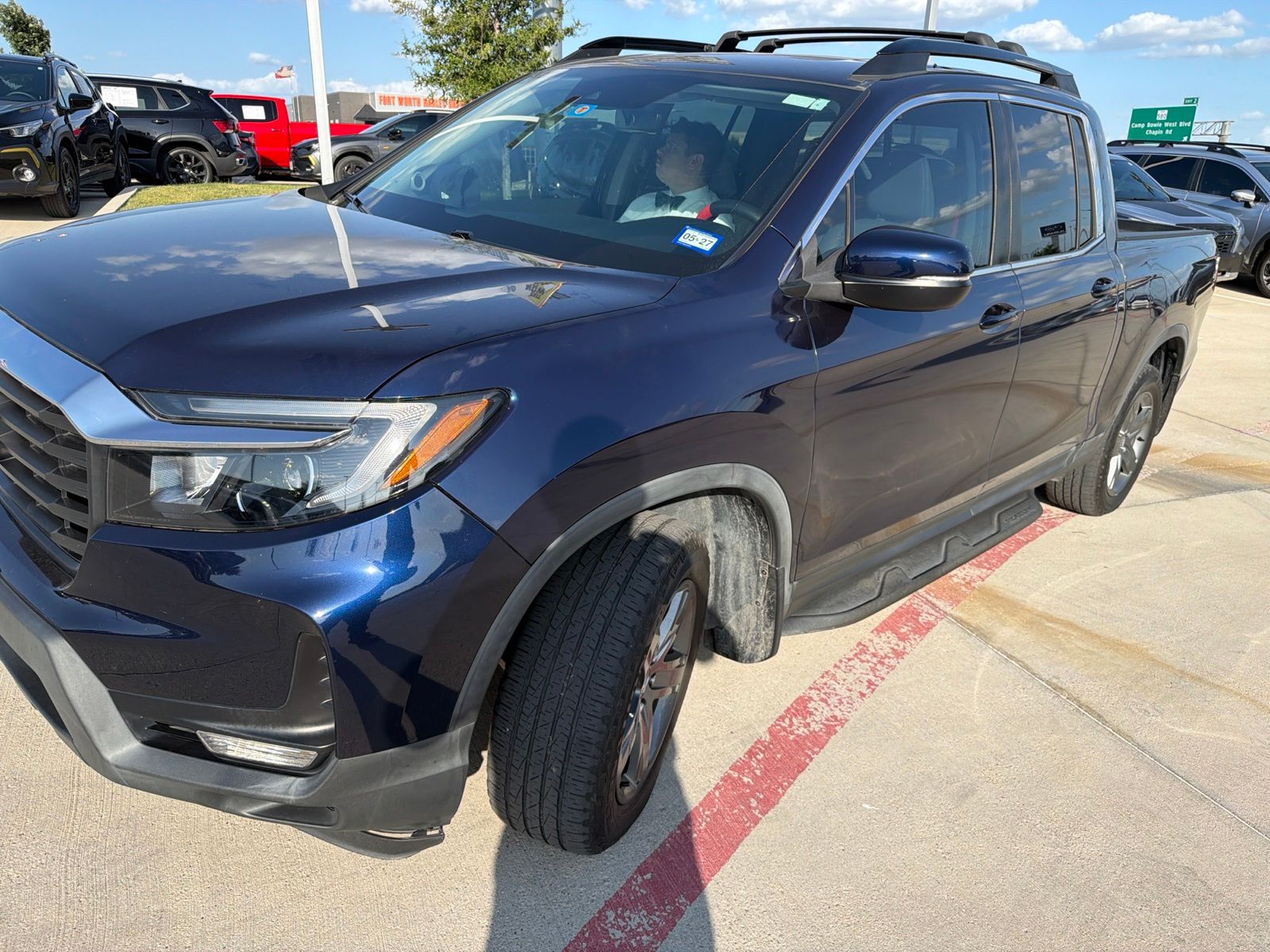 Black (Obsidian Blue Pearl) 2023 Honda Ridgeline Pickup Truck All-Wheel Drive 9-Speed Automatic