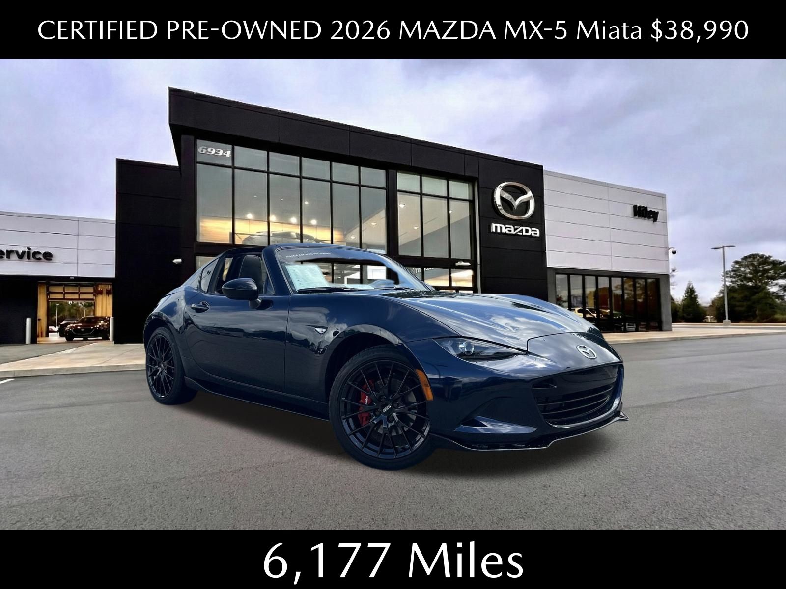 Deep Crystal Blue Mica 2026 Mazda MX-5 Miata Convertible Rear-Wheel Drive 6-Speed Manual