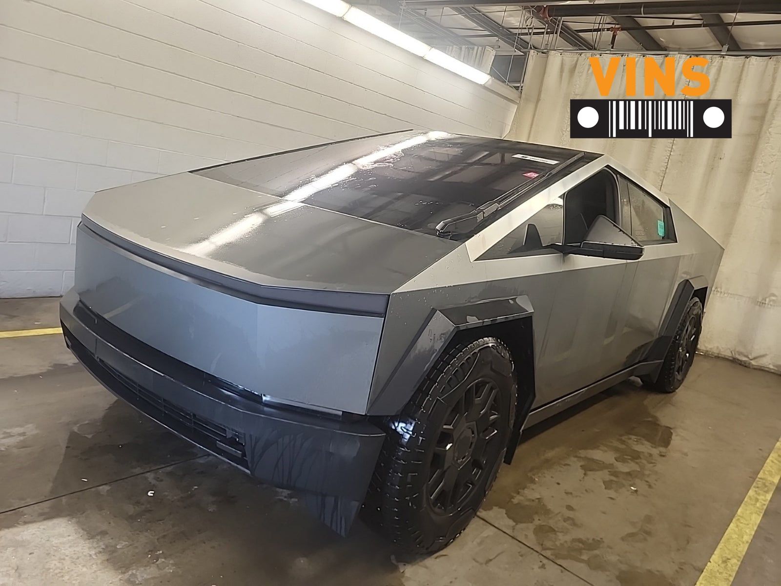 Gray 2025 Tesla Cybertruck Pickup Truck All-Wheel Drive 1-Speed Automatic