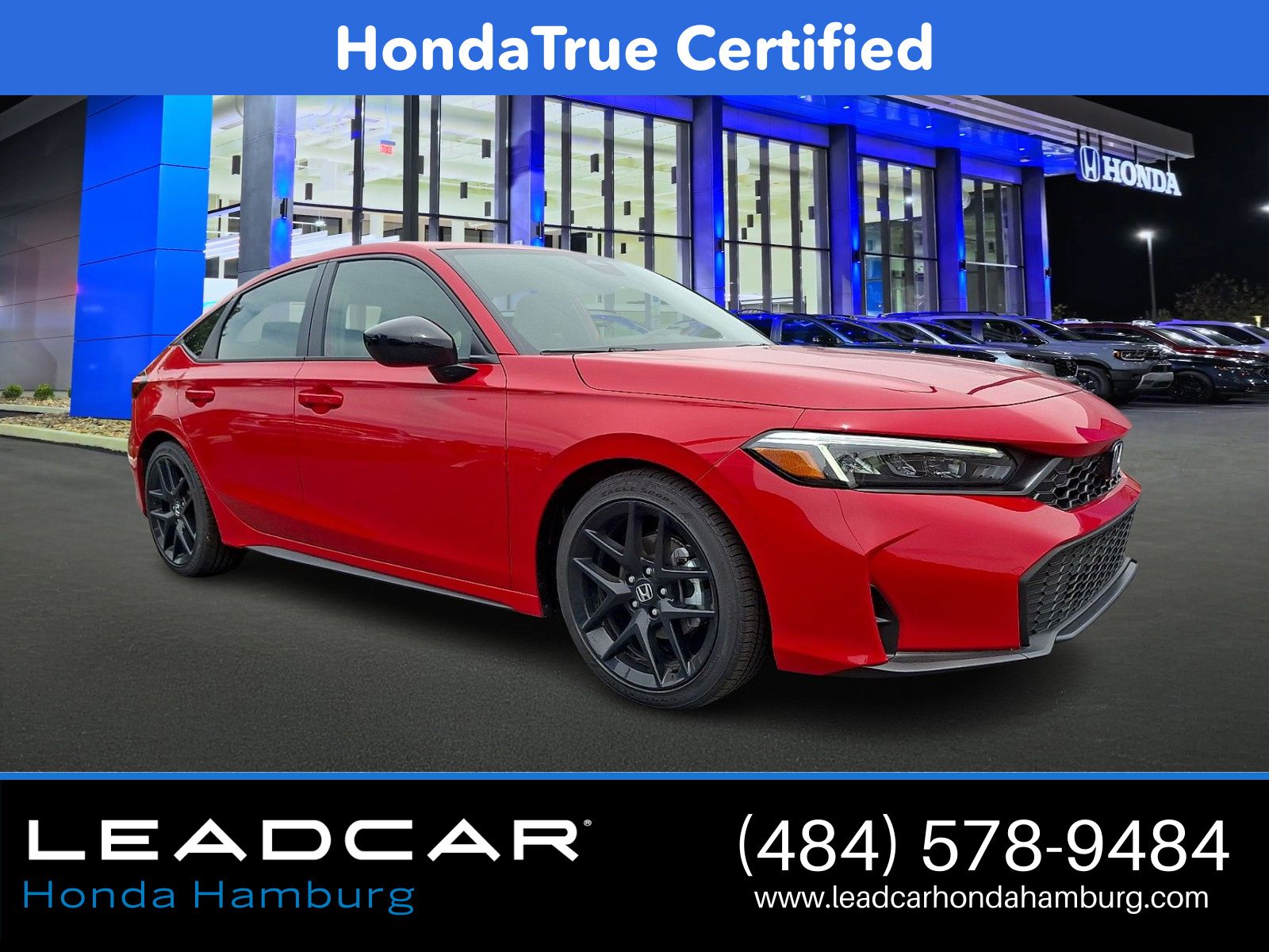 Rallye Red 2026 Honda Civic Hatchback Hatchback Front-Wheel Drive Continuously Variable Transmission