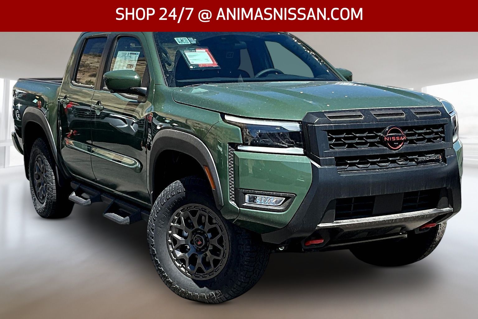 Tactical Green Metallic 2026 Nissan Frontier PRO-4X Crew Cab 4WD Pickup Truck Four-Wheel Drive 9-Speed Automatic Overdrive