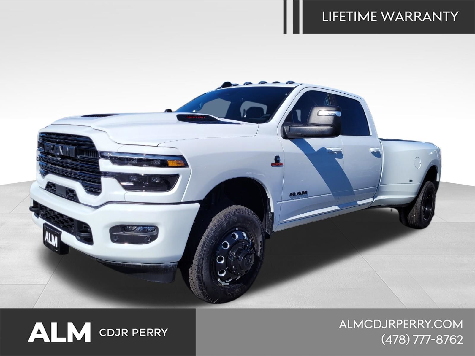 Bright White Clearcoat 2025 RAM 3500 Laramie Crew Cab LB DRW 4WD Pickup Truck Four-Wheel Drive 8-Speed Automatic