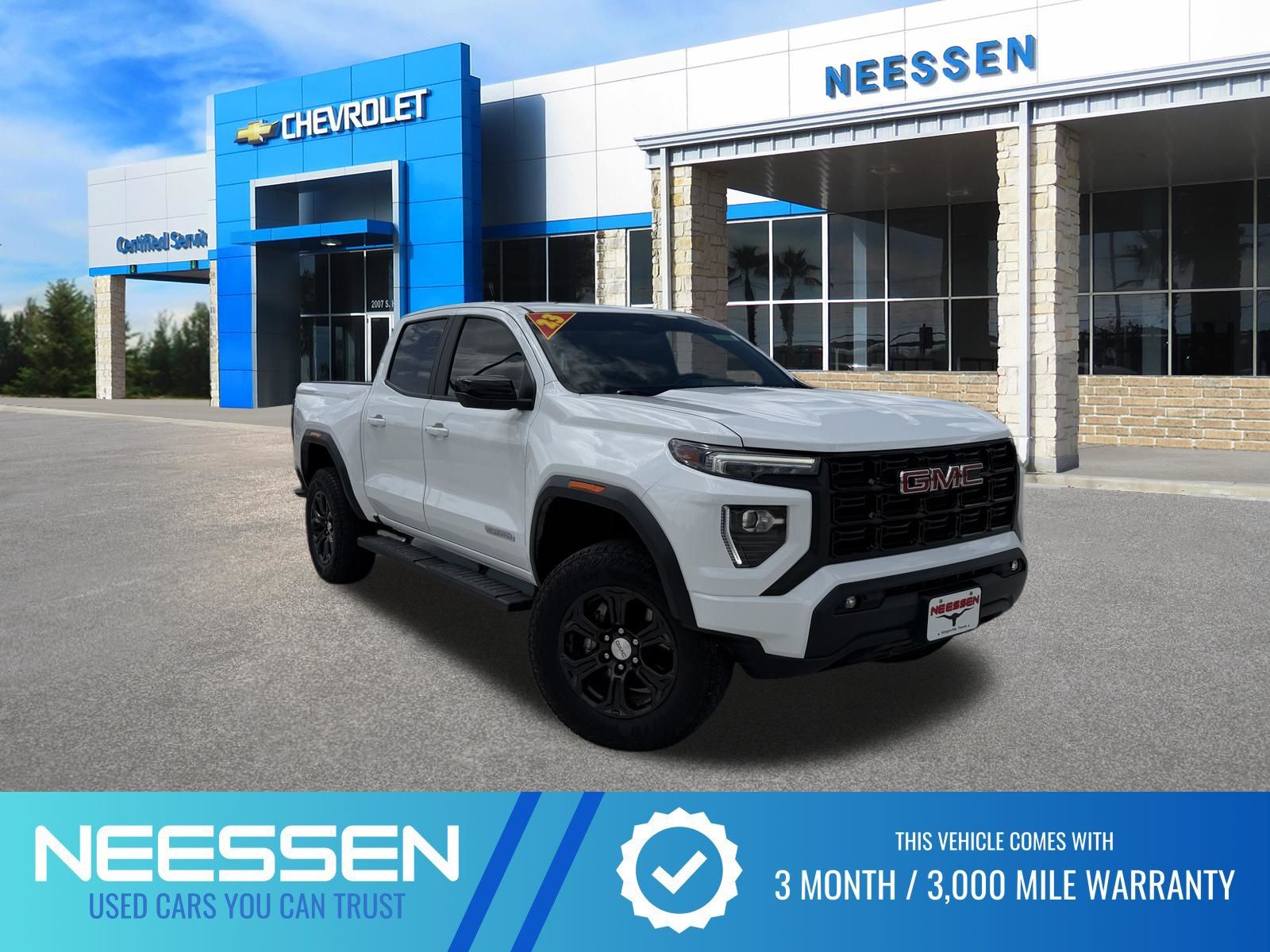 Summit White 2023 GMC Canyon Elevation Crew Cab RWD Pickup Truck 4X2 8-Speed Automatic