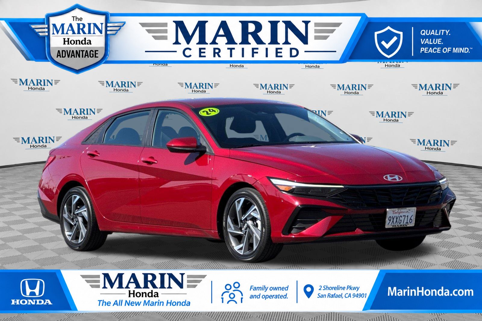 Ultimate Red 2024 Hyundai Elantra Sedan Front-Wheel Drive Continuously Variable Transmission