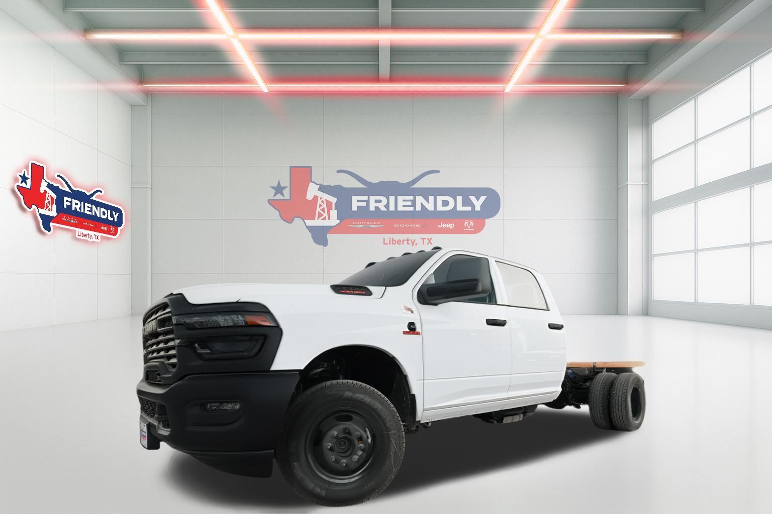 Bright White Clearcoat 2026 RAM 3500 Chassis Tradesman Crew Cab LB DRW 4WD Pickup Truck Four-Wheel Drive 8-Speed Automatic