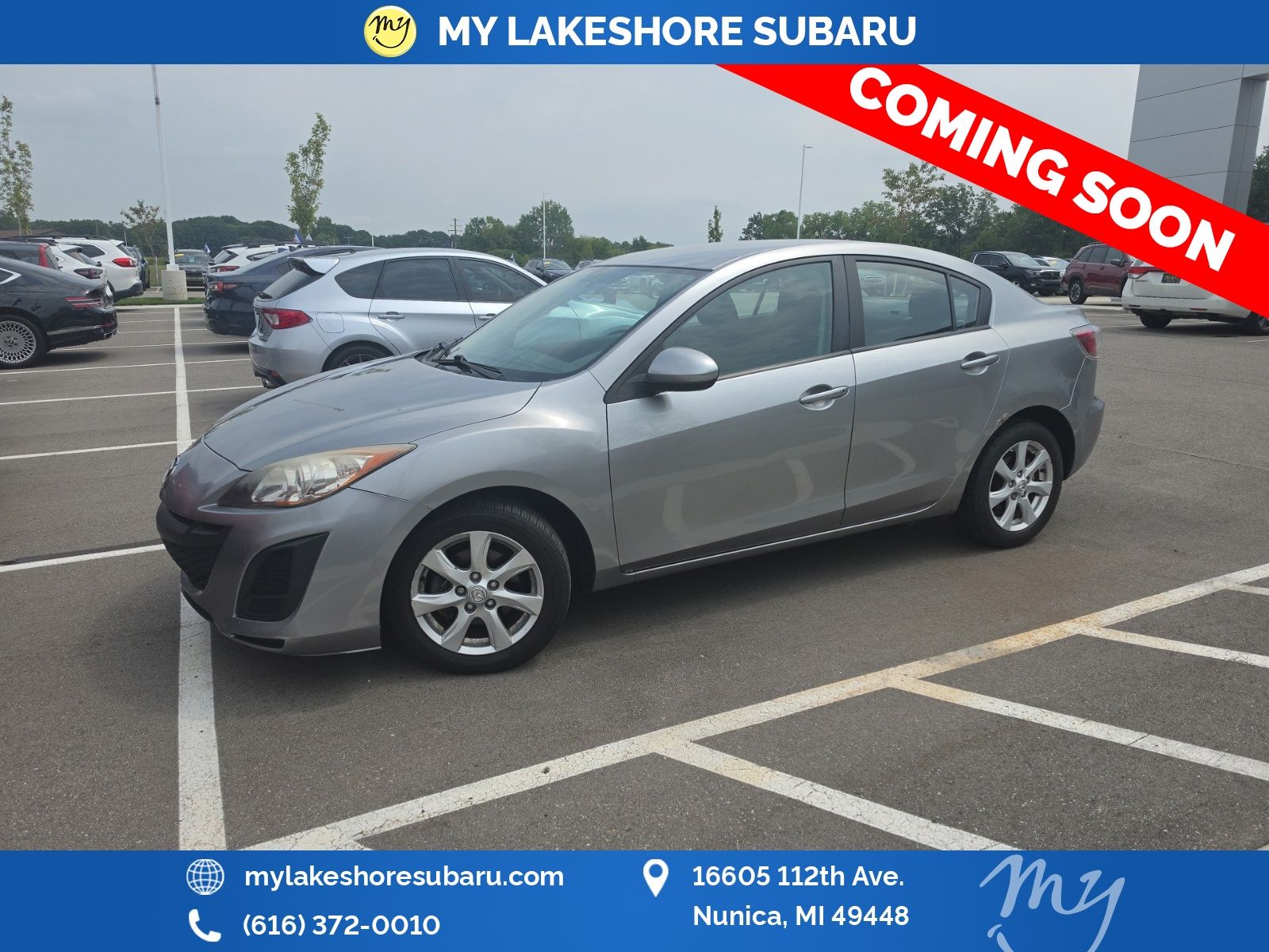 Liquid Silver Metallic 2010 Mazda MAZDA3 Sedan Front-Wheel Drive 5-Speed Automatic