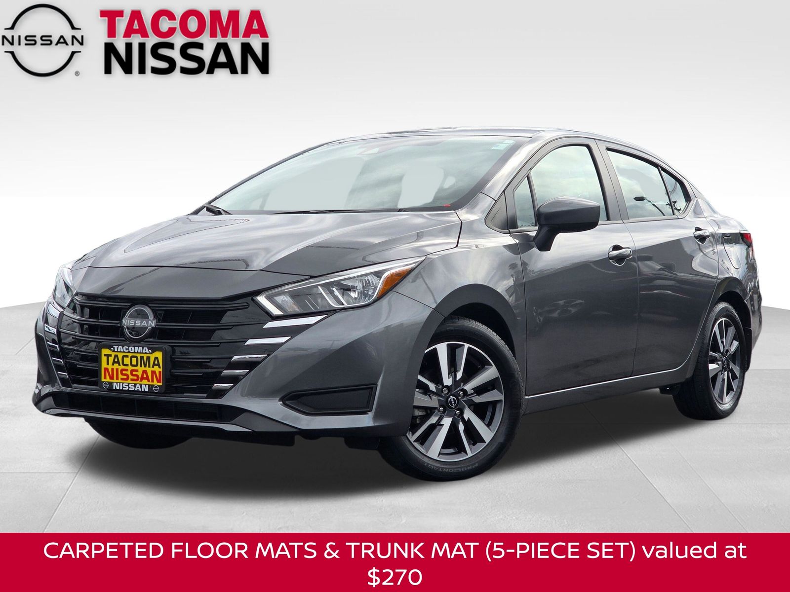 Gray (Gun Metallic) 2023 Nissan Versa Sedan Front-Wheel Drive Continuously Variable Transmission