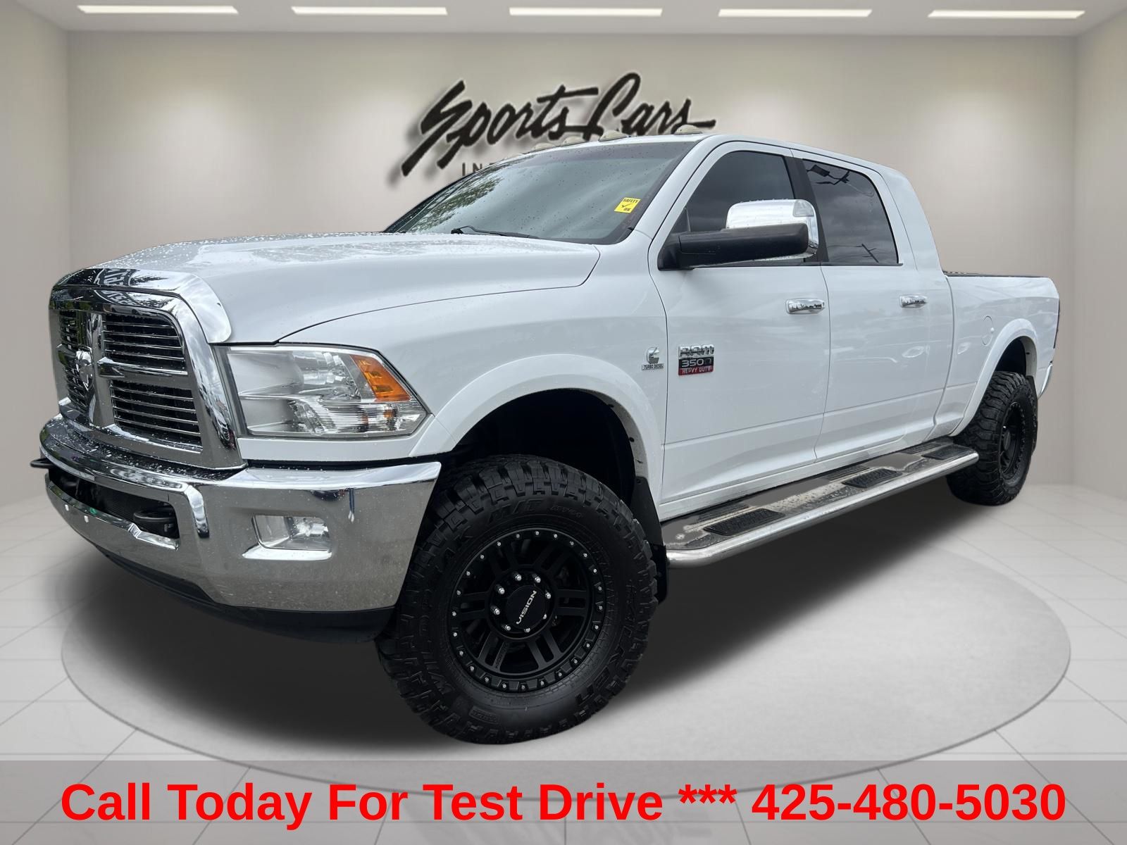 Bright White Clearcoat 2012 RAM 3500 Laramie Mega Cab 4WD Pickup Truck Four-Wheel Drive 6-Speed Automatic