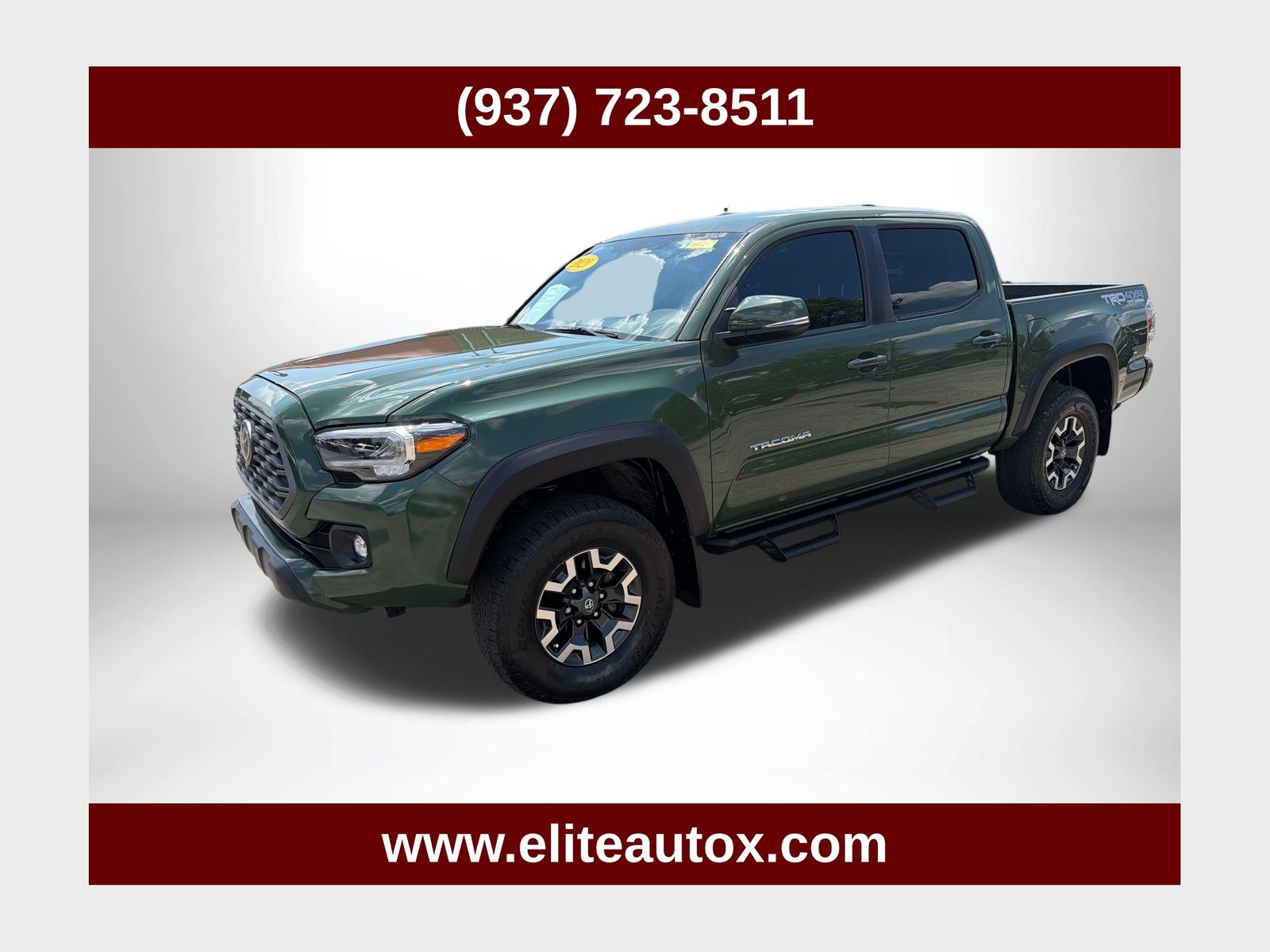 Army Green 2021 Toyota Tacoma Pickup Truck Four-Wheel Drive 6-Speed Automatic