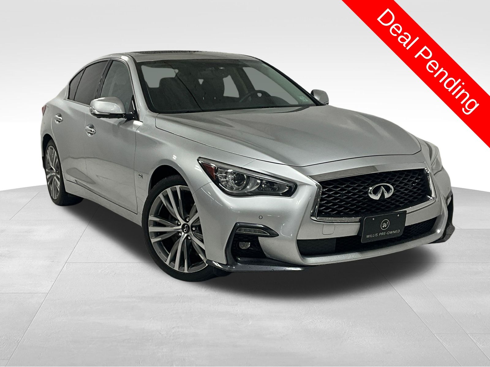 Gray (Liquid Platinum) 2019 INFINITI Q50 Sedan All-Wheel Drive 7-Speed Automatic Overdrive
