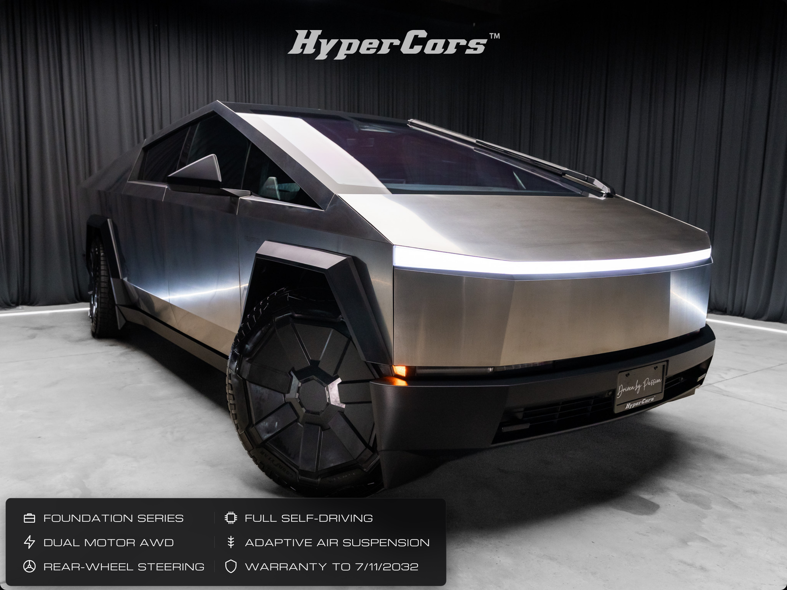 Silver 2024 Tesla Cybertruck Pickup Truck All-Wheel Drive 1-Speed Automatic