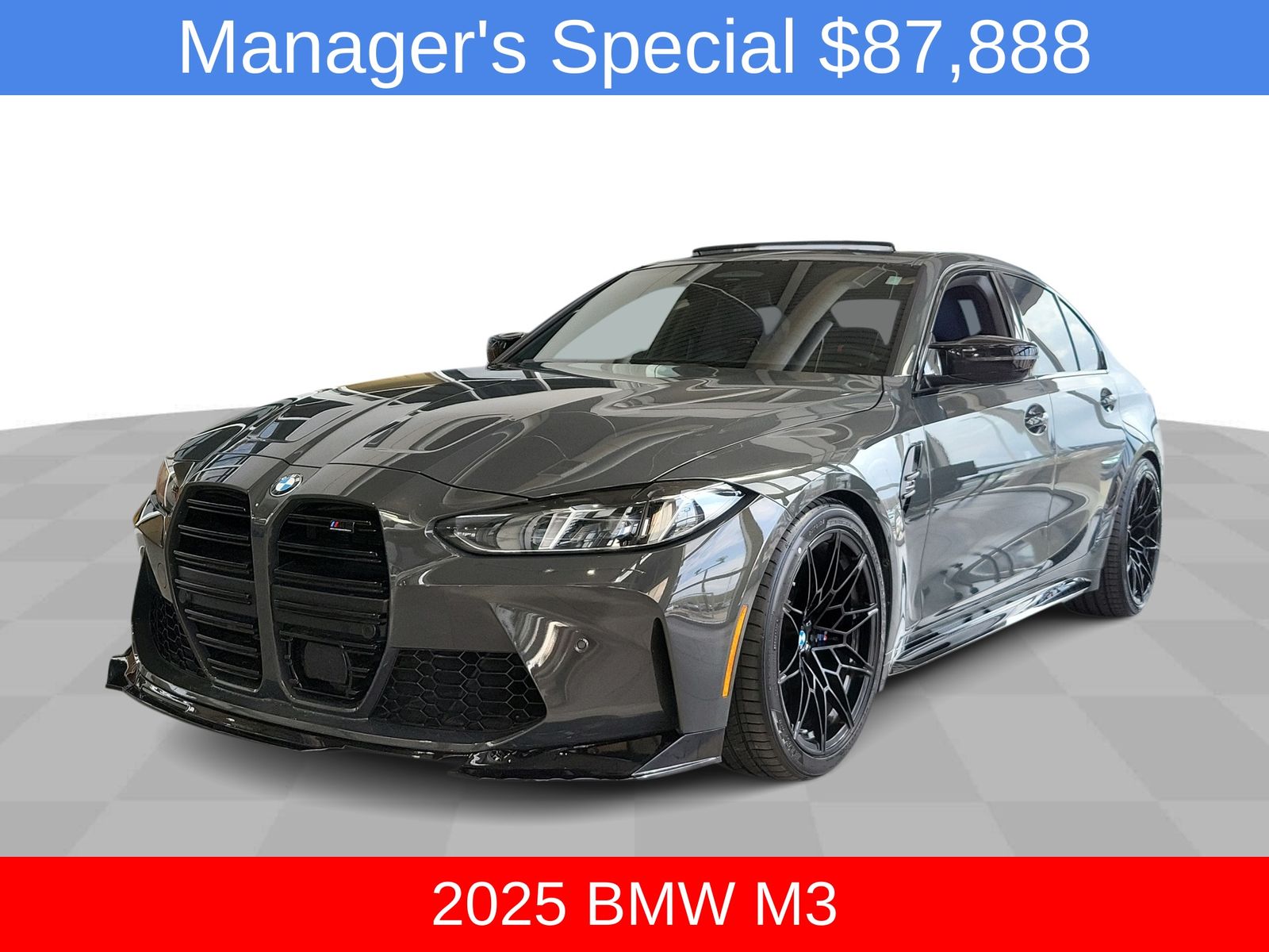 Gray (Dravit Grey Metallic) 2025 BMW M3 Competition xDrive Sedan All-Wheel Drive 8-Speed Automatic