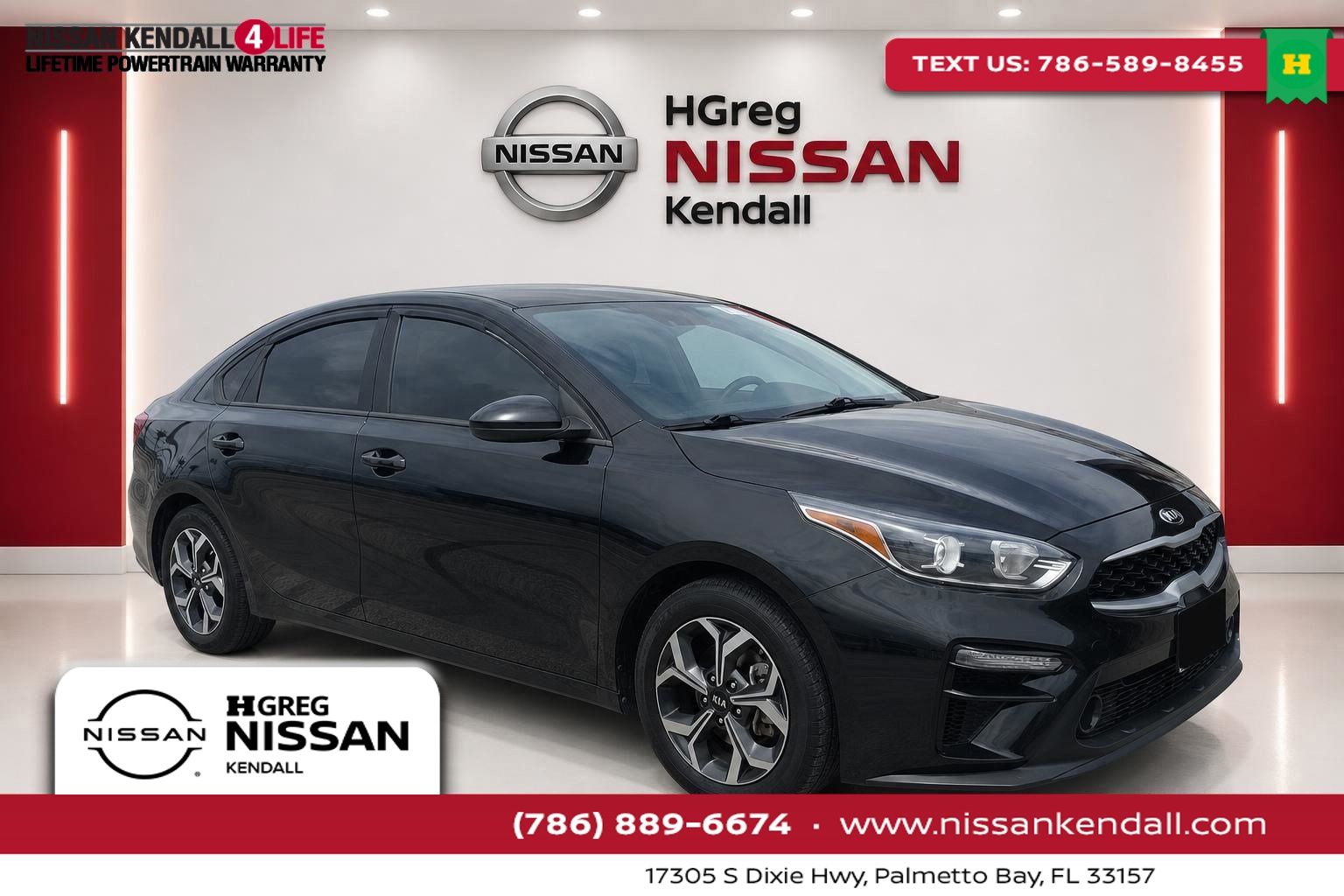Aurora Black 2019 Kia Forte Sedan Front-Wheel Drive Continuously Variable Transmission