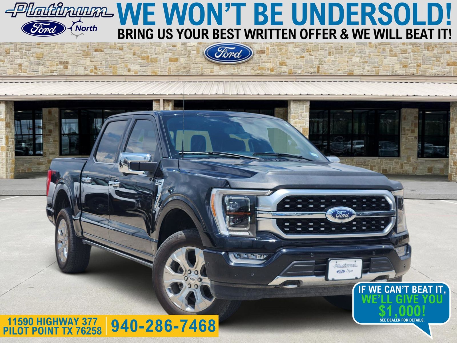 Black Metallic 2023 Ford F-150 Pickup Truck Four-Wheel Drive Automatic