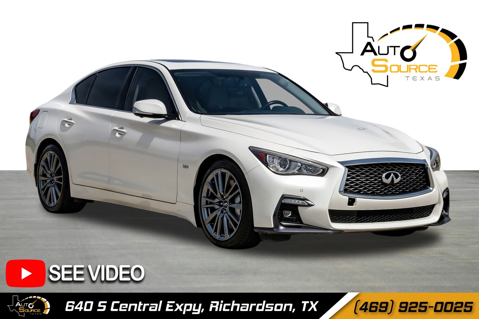 Majestic White 2019 INFINITI Q50 3.0t Sport RWD Sedan Rear-Wheel Drive 7-Speed Automatic Overdrive